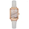 Armbanduhren Square Case Literary Retro Women's Watch Korean Fashion Quartz Uhren vielseitig täglich einfache Luxus -Reloja