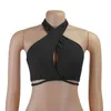 Women's Tanks Camis Girls Sexy Tank Top Off Shoulder Cross Wrap Halter Crop Tops Women Bandage Backless Camisole Female Slveless Cropped Vest Y240420
