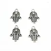 Charms 10pcs Gun tribal preto fatima mãos feitiçando liga de liga artesanal colar de pingentes de pingentes de pingentes de jóias