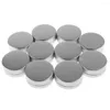 Bouteilles de rangement 10pcs 10g Écouteur de jar en étain rond en argent vide pour les gigances