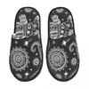 Hausschuhe Winter Slipper Frau Mann flauschiger warmer Lotus Ethnisch Elefant Afrikanische Stammesdruck Haus lustige Schuhe