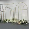 Dekorative Blumen 3pcs 6,5ft Gold plattiert Bildschirm Hintergrund Kombination Rahmen Rahmen Rahmen Hochzeitsbogen Innenszene Dekor Requisiten Blumenständer