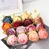 Fleurs décoratives 5pcs Rose Head Autumn Silk de fleurs artificielles pour le mariage Décoration de la maison de Noël Craft simulé simulé