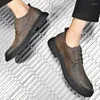 Dress Shoes Heren Fashion Casual Leather Non-Slip Wear-Resistent Sports Comfortabele platte slip-on Men38-46