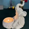 Candle Holders Animal Elephant Resin Candlestick Sculpture Tealight Holder Dining Table And Study Decorative Small Stick