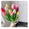 Flores decorativas 5pcs Tulipas artificiais Planta Flor Decoração de Touch Single Touch Party Party Decore Centre