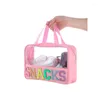 Sacchetti cosmetici snacks sacchetti lettere donne viaggiare in pvc organizzatore per il trucco trasparente impermeabile manico trasparente