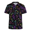 Koszulka z kreskówek na polo polo Polo dla mężczyzn Summer 3D Print Hawaiian Short Rleeves T-shirt guziki streetwearne Koszulki