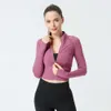 Desginer Aloe Yoga Jacket Top Shirt Clothe Short Woman Hoodie Originwomens Autumn/Winter Coat Sportswear Tight Elastic Running dragkedja Fitness Shirt Lång ärm