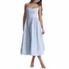 Casual Dresses Women's Camisole Dress Sexy Wrap Ruched Slit Cocktail For Women Evening Party Elegant Strappy No Pocket 2024