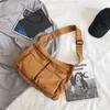 Shoulder Bags Fashion Solid Color Women's High Quality Canvas Unisex Crossbody-bag Casual Young Student School Bookbag