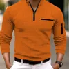 Lente en herfstheren gecontroleerd polo shirt arm ritssluiting sport poloshirt 240420