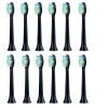 Teste di sostituzione dello spazzolino da denti da 12 pezzi per Philips Sonicare DiamondClean HX6064/65 Black