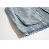 Мужские жилеты Мужчины и женщины V-образные рукавов японская джинсовая ткань бренд котлом