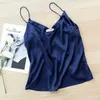 Kvinnors tankar Camis kvinnor lös tank top fashionabla silkeslen satin camisole för alla säsonger blues m30500 y240420