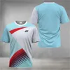 Moda Boutique Sports Leisure Tamanho Loose Mens T-shirt Badminton Sports Running Running 3-Color Pattern 3D Impresso Sport Mangas curtas 240420