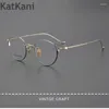 Lunettes de soleil Frames Katkani Pure Titanium rétro Retro OVAL FEME FEME CHARGE LEVERS PRESCRIPTION OPTIQUE ULTRA LEUX POUR FEMMES W219