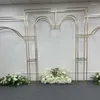 パーティーの装飾3PCS光沢のある金飾り結婚式の背景は長方形のアーチステージに立つ