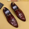 Dress Shoes British Pointy Mens Leather Crocodile Pattern Tassel Business Casual Men All-match Cowhide Herfst