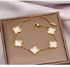 Diseñador de moda Gold Women Five Flower Bracelet Titanium Van Steel 14K Multicolor Cleef Bracelets Arpels Gift226C7779275
