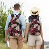 Backpack Vintage Floral Multifunction Classic Basic Water Resistant Casual Daypack For Travel With Bottle Side Pockets
