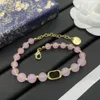 resin Pink Beaded Bracelet Jewelry Women's Stainless Steel 925 Sterling Silver Luxury Design Classic Charm Fashion Bracelet