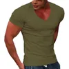 Witte inktproductie 2024 Zomer Nieuwe heren V-Neck korte mouw Casual Slim Fit T-shirtstijl Top