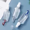 Storage Bottles 1pcs 60ml Creative Portable Alcohol Spray Bottle Clear Hand Sanitizer Lotion Travel Holder Hook Keychain Jar Container