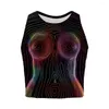 Women's Tanks Sexy Y2K Tops 3D Printing Art Upcycle Clothes Ideias Fashion Outfits Abstract Body Funny Crop Top Round Neck Women Summer Vest