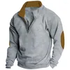 Men's Hoodies Long Sleeve Contract Color Sweatshirts Spring Autumn Men Clothing Fashion Turn Down Collar Zipper Loose Sweatshirt