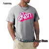 Мужские футболки Мужчина Летняя модная хлопчатобумажная футболка Ken Letter Print Tops TS мужской повседневную одежду Op-вырезы