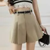 Women's Shorts New Fashion High Waist A-line Pleated Shorts Skirts Women Khaki Summer Wide Leg Shorts Korean Style Cute Casual Shorts Y240420