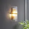 Lampa ścienna miedziana amerykańska kryształ prosta nowoczesna atmosferyczna sypialnia salon oświetlenie nocne