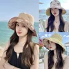 Bérets Femmes pliables Soleil Visor Soleil Big largeur Bucket Bucket Poisherman Beau Travel Protection Neck Anti-Uv Cap Girl