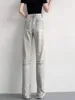 Jeans para mujeres Pantalones rectos de cintura alta para mujeres Mujeres Sexy Slim Fit Hole Reped Vintage Diseño Spring Summer Casual Deven Pants