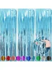 Party Decoration 3 Pieces Of Metal Foil Tassel Curtains Suitable For Birthday Wedding Single Women Holiday Gender Unveiling Decoratio