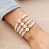 Chain Fashion Exquisite Imitation Pearl Bracelet For Women Girl Star Moon Cross Palm Beaded Braided Bracelets Party Handmade Jewelry Y240420