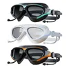 Erwachsene Schwimmbrillen optische Schwimmbrillen mit Ohrstöpsel HD Antifog Eyewear Großer Rahmen wasserdichte Brille 240416