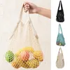 Storage Bags Grocery Bag Soft Portable Handle Foldable Reusable Lightweight Fruit Vegetable Mesh Pouch Net Tote Shopper Handbag