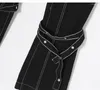 Women's Jeans Niche Design Lace-up Bright Line Slimming High Waist Mopping Floor Slightly Pull Fashion Pants Women