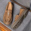 Casual Shoes Genuine Leather Cover Foot Handmade Trendy Comfortable Men Office Men's Banquet Dress Moccasins