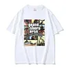 T-shirts masculins 2024 Vice City Print T-shirt jeu Harajuku Hip Hop Men Ts Femmes décontractées T-shirt surdimensionné TOP Y2K Vêtements Y240420