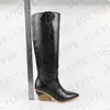 Boots Lucyleyte Brand printemps hiver ins grande taille 46 talons hauts Chaussures rétro long glissade sur femme occidentale