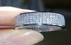 Taille 678910 Fashion Jewelry Band 10kt White Gold rempli Clear CZ Simulate Stones Wedding Party Womenring Gift4636132
