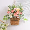 Decorative Flowers Cream Hydrangea Door Hanger Basket Wreath Wildflower Decor 1 Piece Wire Plastic