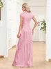 Partykleider Xuibol Elegant V-Ausschnitt Meerjungfrau Sequin Abend lang 2024 Luxus rosa Hochzeit Prom Brautjungfer Cocktailkleid Kleid