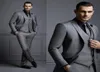 Handsome Dark Grey Mens Suit New Fashion Groom Suit Wedding Suits For Men Slim Fit Groom Tuxedos For ManJacketVestPants3519812