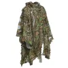 Uppsättningar 3D -kamouflage kostymer snikskytt stealth mantel jaktkläder militär taktisk airsoft paintball ghillie kostym lämnar poncho uniform