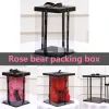 Casos Caixa de presente vazio transparente para ursinho artificial de ursinho de rosa de rosa box box women pluxus urso de coelho presente