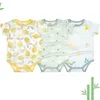 Rompers född baby flicka pojke bambu fiber kort ärm romper spädbarn småbarn tecknad mysig jumpsuit sömnkläder sommarkläder 0-2y